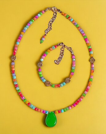 RAZEM TANIEJ : summer collection : kolorowa muszla, jadeit, kwiatuszki, kaktusia