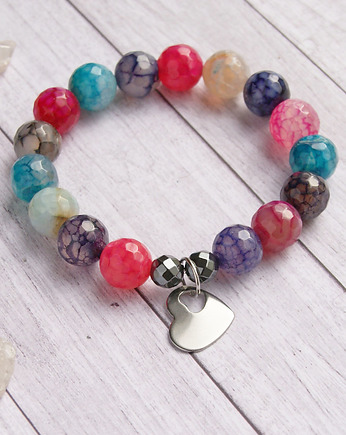 Serce : stal szlachetna : agat, kaktusia