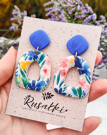 Kolczyki kwiatowym wzorem, inspirowane łąką dla wielbicielki przyrody, Dary Rusałki