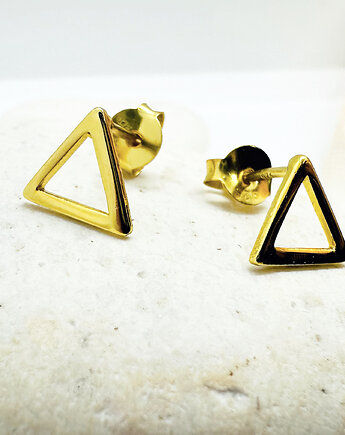 SREBRNE LUB ZŁOTE  kolczyki trójkąty,  sztyfty  trójkąt, Anemon Atelier