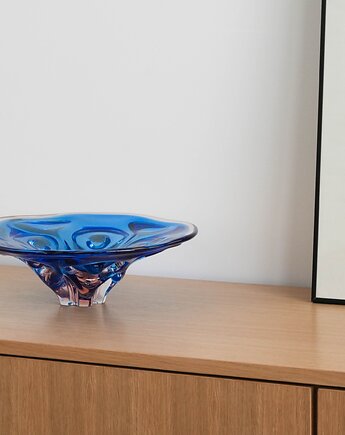 Misa kobaltowa, duński design, lata 70, produkcja: Dania, Przetwory design