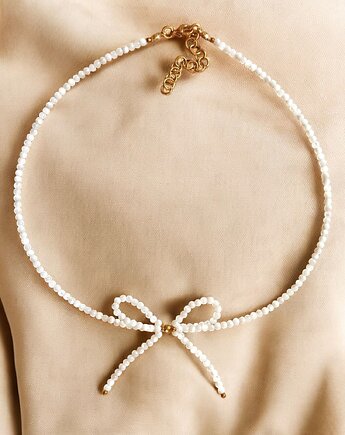 KOKARDKA - choker : biała muszla, kaktusia