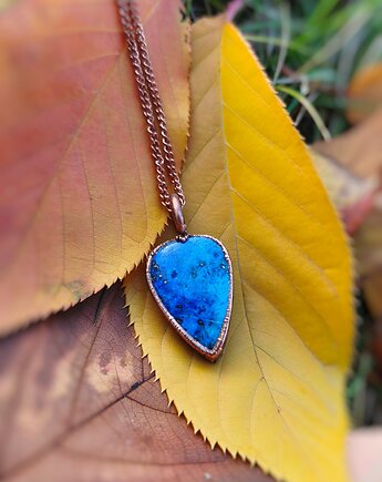 Błękitny Lazur wisiorek z miedzi lapis lazuli, Treemasters Copper Jewelry