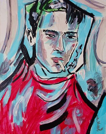 Kolorowy obraz  portret agent, alice oil on canvas