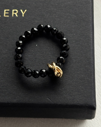 Pierścionek elastyczny Onyks, Chmolowska Jewellery