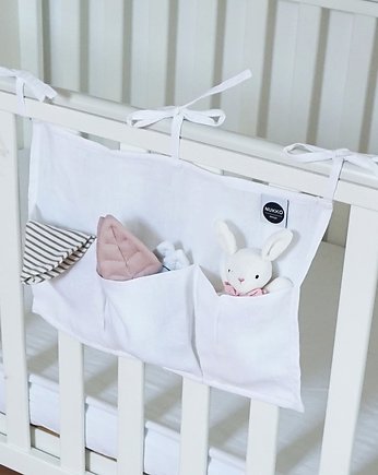 Lniany organizer na łóżeczko BIAŁY, Nukko Design