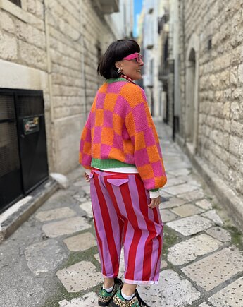 Bawełniane Barrel Leg w paski, Glucka