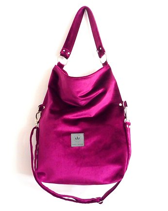 Torba worek z  weluru Magenta, sabi tatka