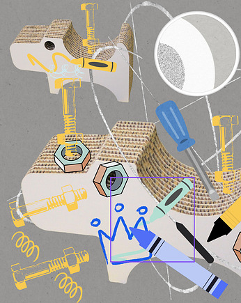 Doggy biały tekton dla starszych maluchów, LABORATORYART