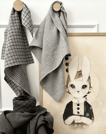 Pieluszka muślinowa z bawełny organicznej Szary melanż, Cotton & Sweets