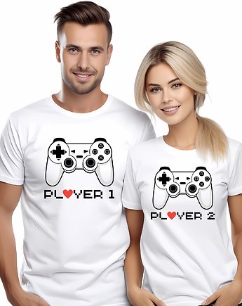 Koszulki dla pary Walentynki t-shirt komplet dla gracza, EvienArt