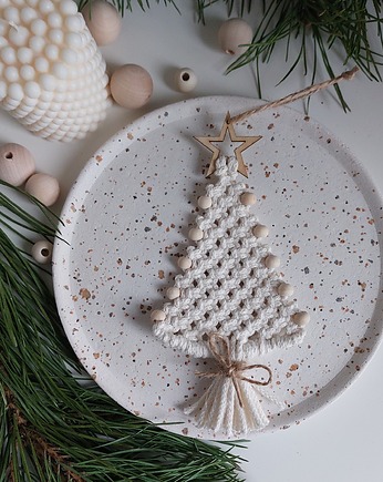 Duża choinka z koralikami ozdoba na choinkę, Passatempo handmade