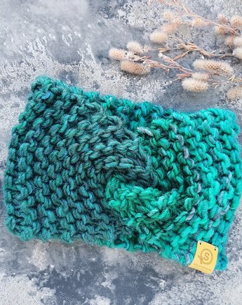 MAXCOLOR opaska twist "morska toń", sploteka