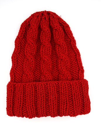 Czapka wełniana warkocze, WOOLLY