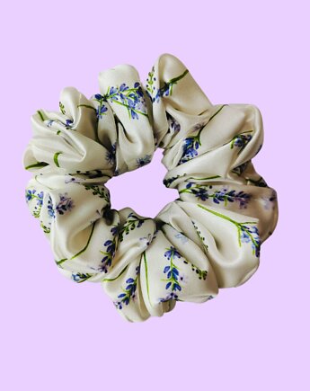 Gumka jedwabna, scrunchie, frotka fioletowe pole MAXI, Capillum