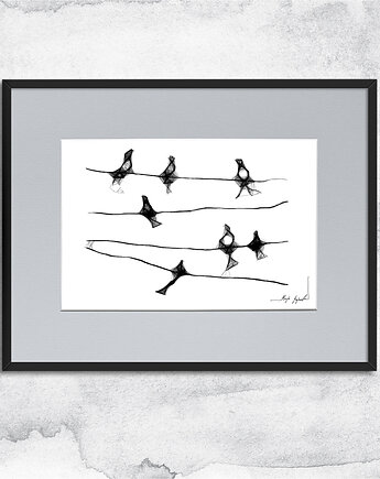 Oprawiona grafika - ptaki (nr 6), Maja Gajewska