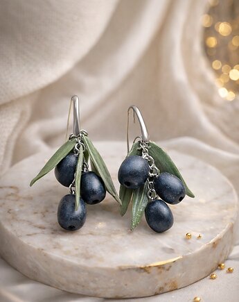 Kolczyki Black Olive , MariaPolymer