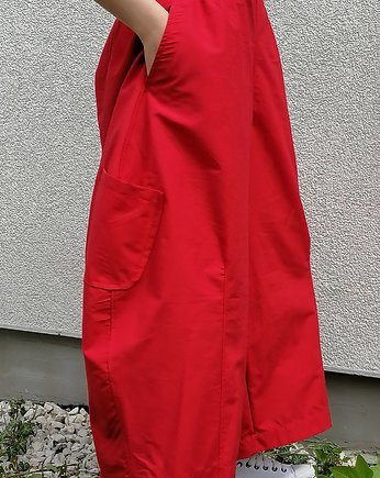 Spodnie szerokie czerwone popelinowe, soie star