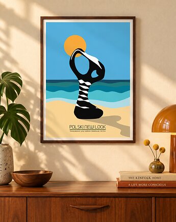 Plakat Fine Art giclee Panna plażowa. Polski New Look, ma illustories