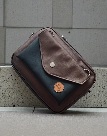 Torebka box modułowy Brąz eko, Natty design