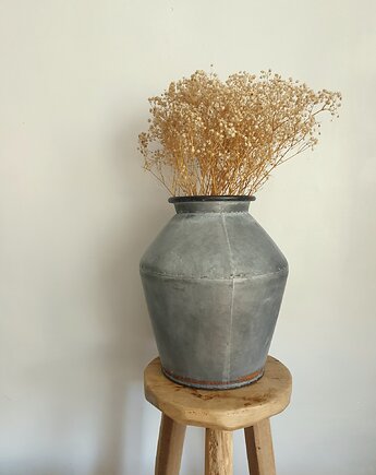 Wazon metalowy średn. 30 cm, wys 34 cm, naniby