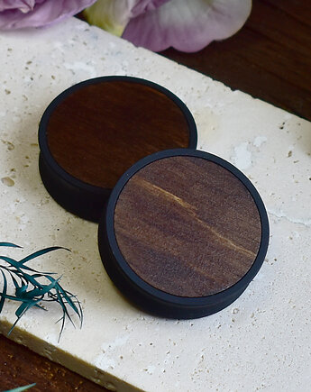 Tunele do uszu 10-100mm / wypełnienie z drewna / ciemny orzech, Spirit Of Copper