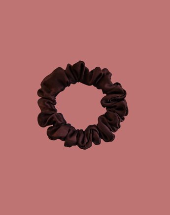 Gumka jedwabna, scrunchie, gumka do włosów czekoladowy sen MINI, Capillum