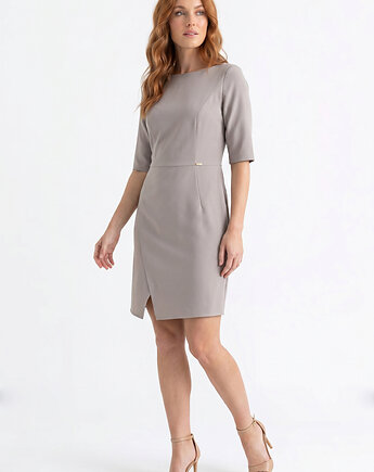 Elegancka sukienka midi z krótkim rękawem - M1372, FIGL