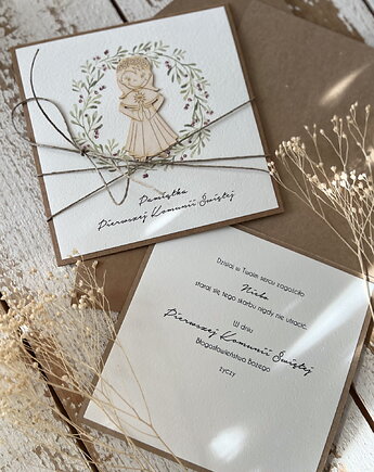 Kartka na komunię - pamiątka komunii ręcznie robiona Prezent, sorte