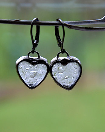 Kolczyki białe serduszka, Joanna Jagoda