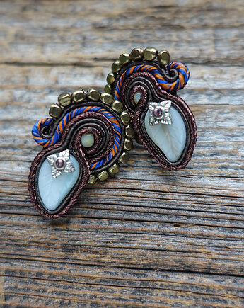 Kolczyki soutache Jesienny liść, Mró Soutache