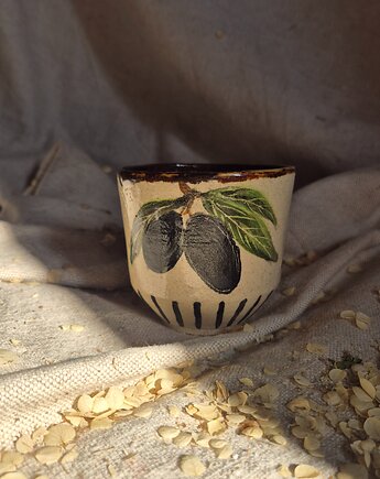 Kubek oliwki, kubek z tęsknoty za Grecją, ilustracja oliwek