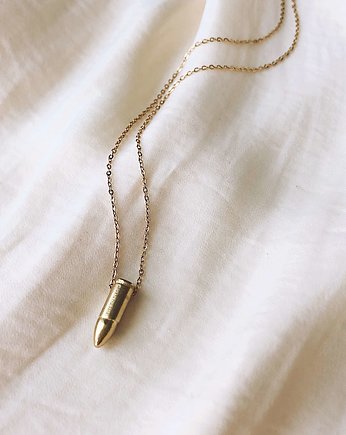 Eyes On Target - mini bullet necklace (brass 2), Unikke Design