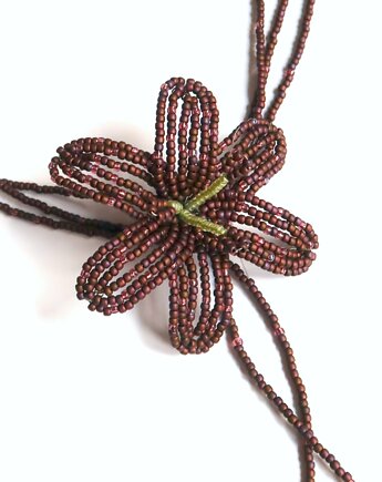 Brązowa lilia - naszyjnik choker, Hibiscus