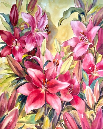 "Lilie" 73*103 cm/akwarela na papierze, Ulikaart