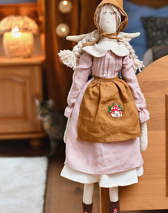 Ręcznie szyta lalka anioł, Vintage Garden