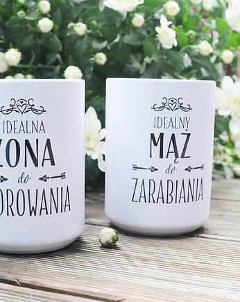 Idealny mąż i żona, kubki dla małżeństwa, zestaw, Sowia Aleja