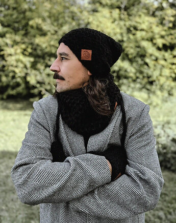 Męska czapka MERINO Explorer Czarny, Brain Inside