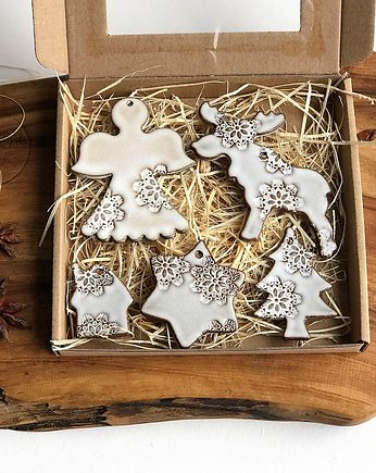 Zawieszki choinkowe ceramiczne ozdoby świąteczne, Ceramika Tyka