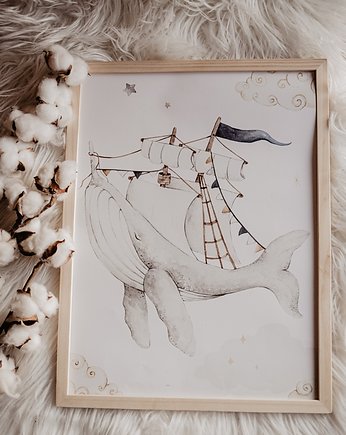 PLAKAT "Marzyciel" Wieloryb  29,7CM X 42CM, KOCYKOMANIA