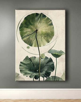 Lotus - Obraz na płótnie - Druk Blejtrama - Chiński Orient, Zen #3, Black Sapphire Art