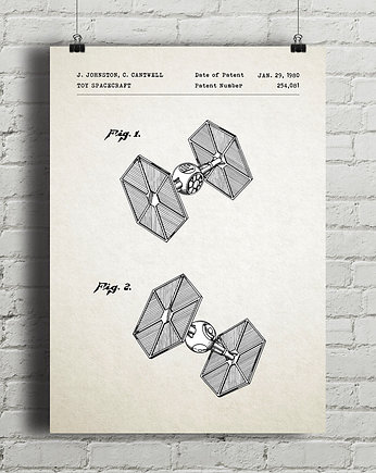 Star Wars TIE Fighter - patent - plakat vintage, minimalmill