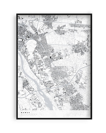 Plakat Wawer - mapa dzielnicy, PLAKATY GEOMETRYCZNE