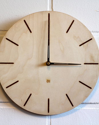 Zegar ścienny  nowoczesny zegar z drewna, Woolights