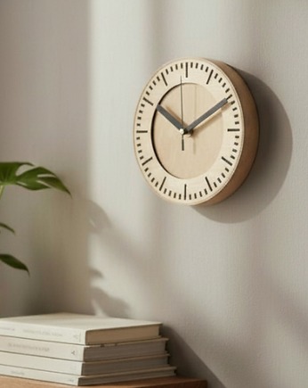 Zegar ścienny z Drewna - Cichy Mechanizmp, Clock Wood Studio