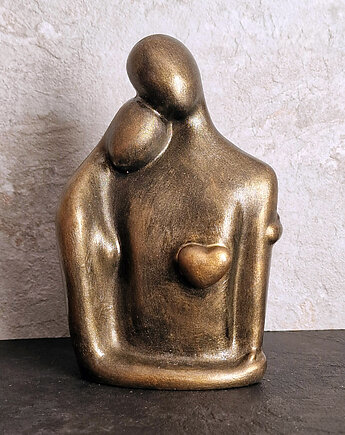 Prezent ślubny Rzeźba z gipsu Jesteś Moim Skarbem złota wys. 12,6 cm, JBJart Justyna Jaszke
