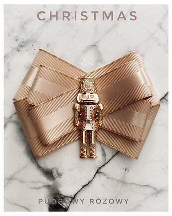 Brosza z Dziadkiem do orzechów Święta Mikołajki, Pudrowy Różowy