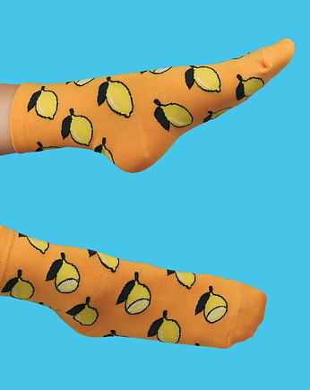 Śmieszne Skarpetki z cytrynami  pomarańczowe/żółte, CandySox