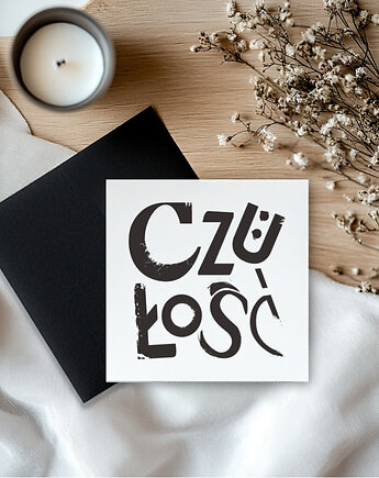 Czułość  grafika typograficzna 15 x 15 cm z kopertą, 11 Seconds Studio