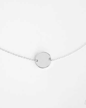 Rhodium Plated Two Holes Round Tag Necklace, Le Boho Bleu